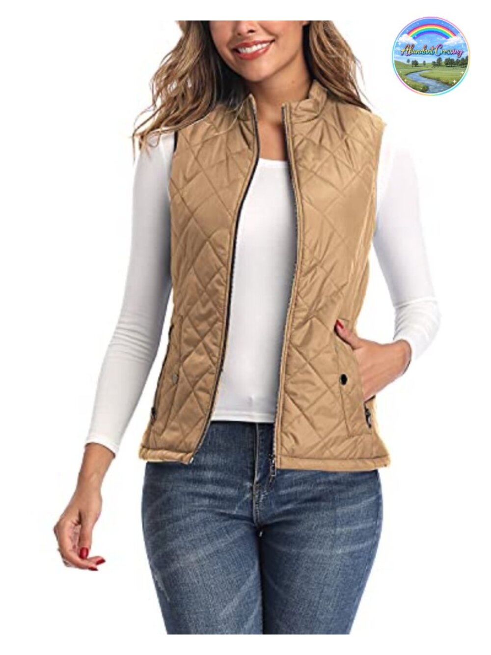 Women's Quilted Padded Vest Lightweight Zip Pockets Sleeveless Gilet